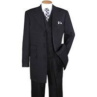 Veste Zoot pour hommes à 6 boutons double boutonnage noire Alberto Nardoni — Costumes et vestons pour hommes