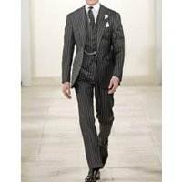 AlbertoNardoniStore Gangster Pinstripe Suit for Men with Vest