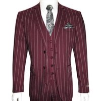 Costume gangster pour hommes en bourgogne à rayures — Costumes et vestons pour hommes