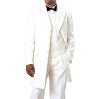 Costume Gangster pour Hommes - Tuxedo Zoot Long Ivoire — Costumes et vestons pour hommes