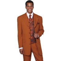 Gangster Suit - 4 Button Wide Notch Lapel Rust Suit
