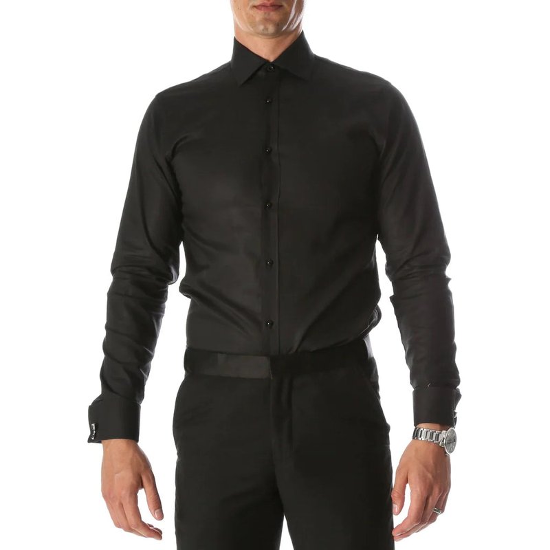 Chemise Homme Slim Fit Noir — Chemises habillées pour hommes