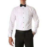 Chemise Tuxedo à Col Écarté Slim Fit pour Hommes Alberto Nardoni Blanche
