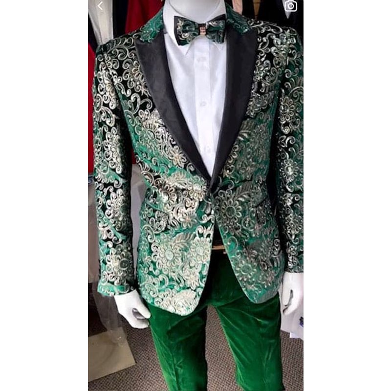 Blazer Vert et Or - Tuxedo Vert Émeraude — Costumes et vestons pour hommes