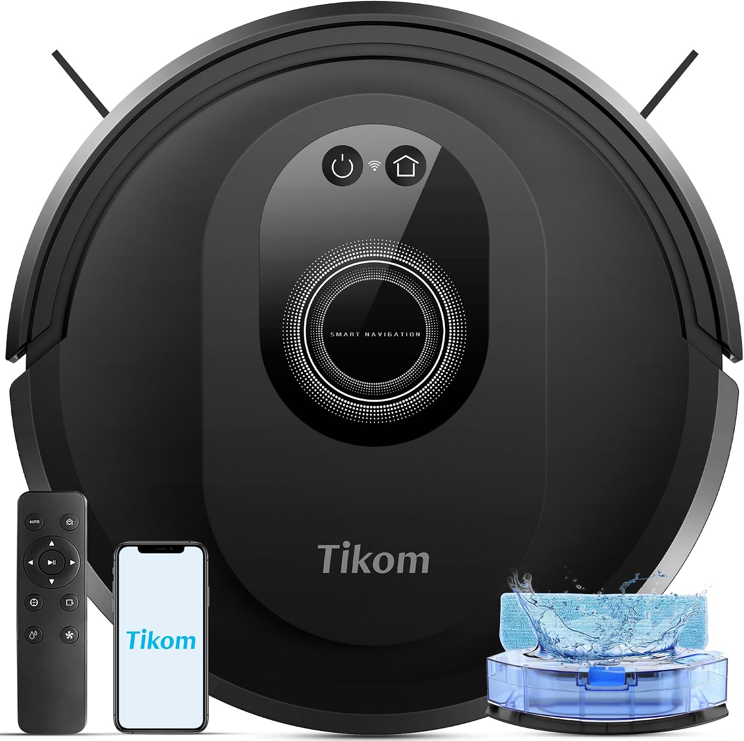 Aspirateur Robot et Balai Tikom, 5000Pa, Contrôle par App & Télécommande — Robot aspirateur