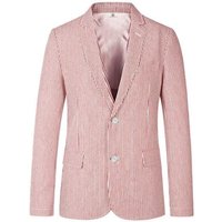Red and White Striped Seersucker Blazer Jacket for Men — Mens Suits & Blazers