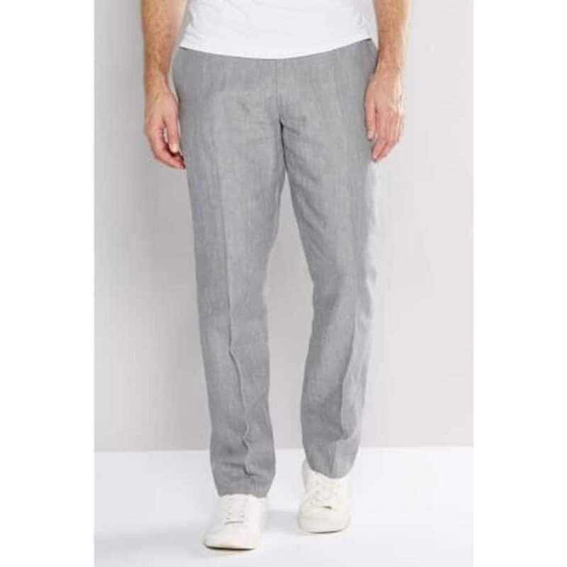 Pantalon en lin gros et gros pour hommes - Robe de lin gris — Robes pour femmes