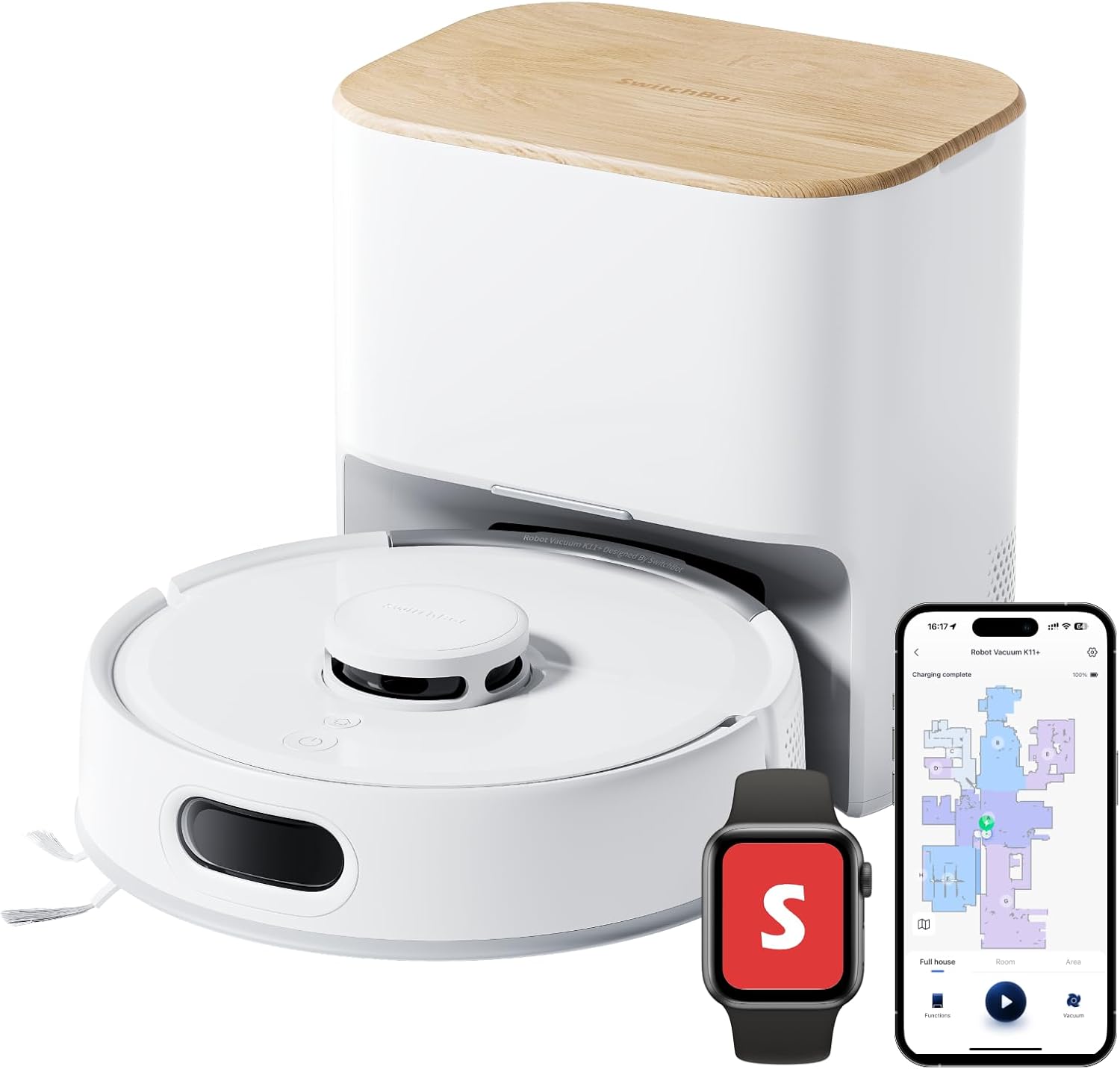 SwitchBot K11+ Robot Vacuum and Mop with 6000Pa Suction — Robot Vacuum