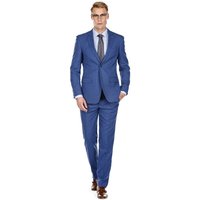 Alberto Nardoni Men's Modern Fit Blue Suit for Summer Weddings