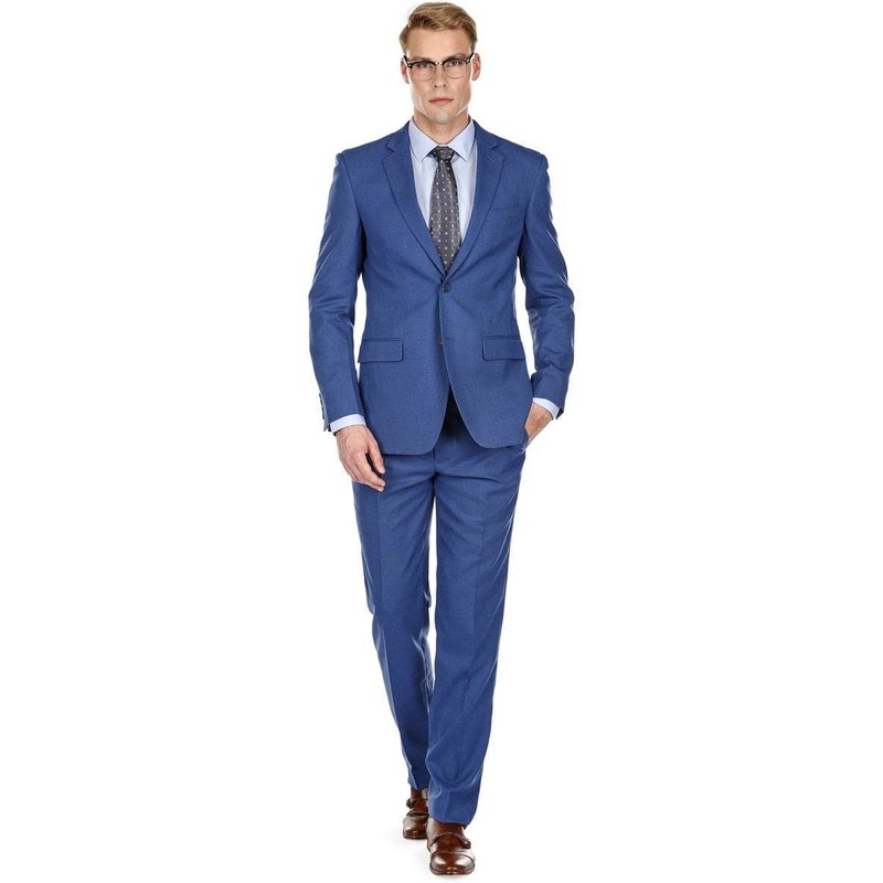 Alberto Nardoni Men's Modern Fit Blue Suit for Summer Weddings — Mens Suits & Blazers