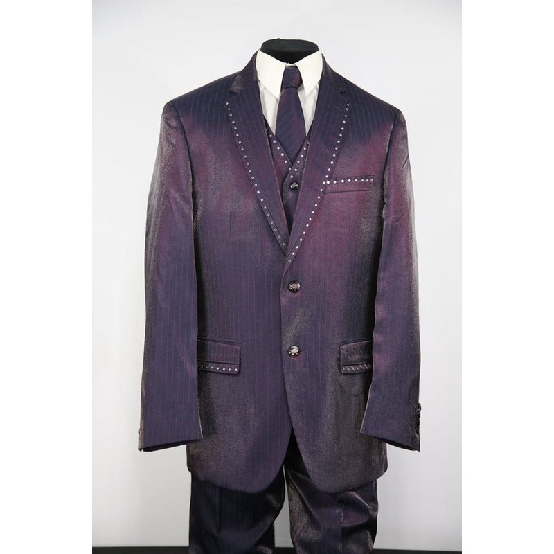 Costume pour hommes Alberto Nardoni en violet avec rayures et clous — Costumes et vestons pour hommes