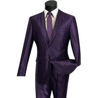 Alberto Nardoni Men's Purple 2 Button Slim Fit Suit