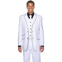 Tuxedo Blanc pour Hommes avec Bord Noir - Costume Formelle — Costumes et vestons pour hommes