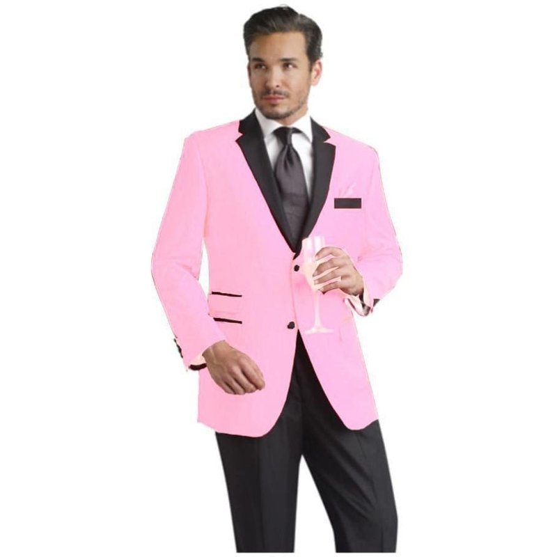 Tuxedo Rose pour Hommes - Blazer et Pantalons à Deux Boutons — Costumes et vestons pour hommes