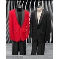 Mens Big and Tall Red Tuxedo — Mens Suits & Blazers
