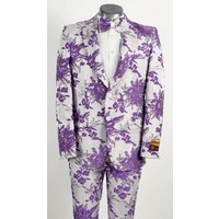 Tuxedo pour hommes grandes tailles - Blanc et violet