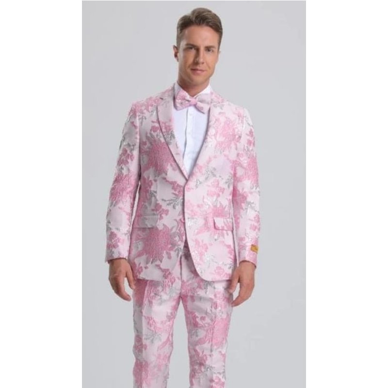 Tuxedo Blanc et Rose pour Hommes Grande Taille — Costumes et vestons pour hommes