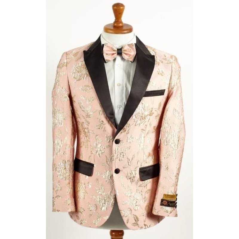 Tuxedo pour hommes grande taille - Noir et rose pâle — Costumes et vestons pour hommes