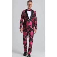 Mens Big and Tall Pink and Black Tuxedo — Mens Suits & Blazers