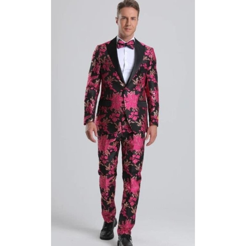Tuxedo pour hommes grandes tailles - Rose et noir — Costumes et vestons pour hommes