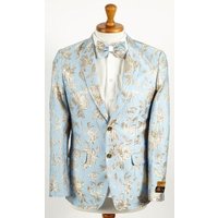 Tuxedo pour hommes grande taille - Tuxedo bleu ciel argenté