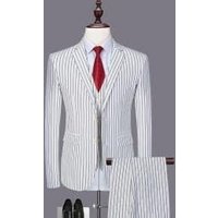 Costume pour hommes blanc avec rayures noires — Costumes et vestons pour hommes