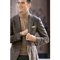 Blazer brun pour homme avec col roulé — Costumes et vestons pour hommes