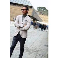 Hommes Col tortue avec Blazer blanc Blazer