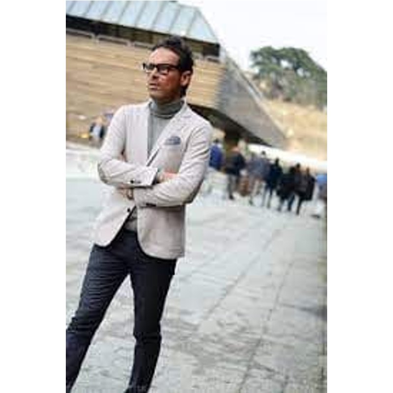 Hommes Col tortue avec Blazer blanc Blazer — Costumes et vestons pour hommes