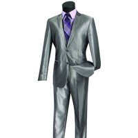 Costume moderne en sharkskin brillant argenté d'Alberto Nardoni — Costumes et vestons pour hommes