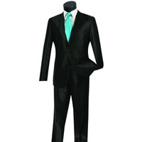 Alberto Nardoni Modern Fit Black Sharkskin Suit for Men — Mens Suits & Blazers