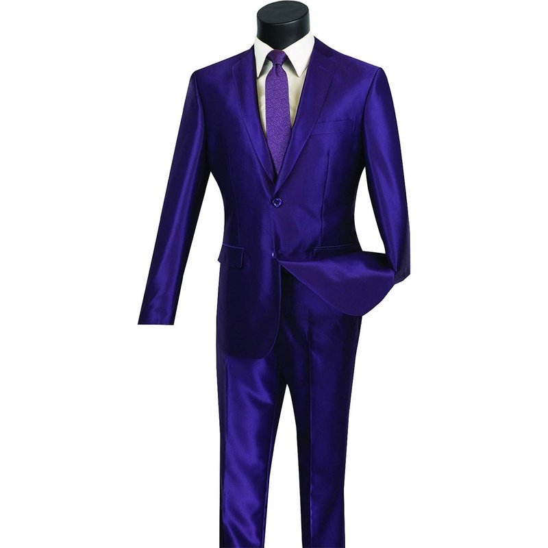 Costume en Sharkskin Brillant pour Homme - Violet - Alberto Nardoni — Costumes et vestons pour hommes