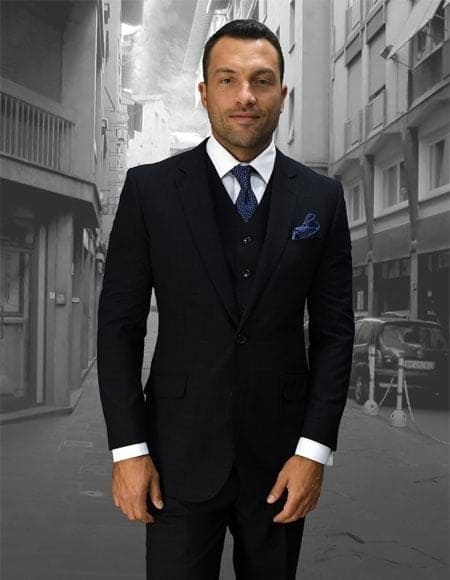 Costume en plaqué 3 pièces - Costume en plaqué pour hommes de marine — Costumes et vestons pour hommes