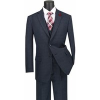 3 Piece Blue Plaid Suit for Men — Mens Suits & Blazers