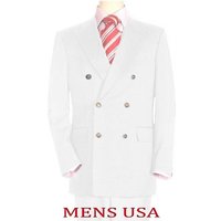 Men's Double Breasted White Dinner Jacket — Mens Suits & Blazers