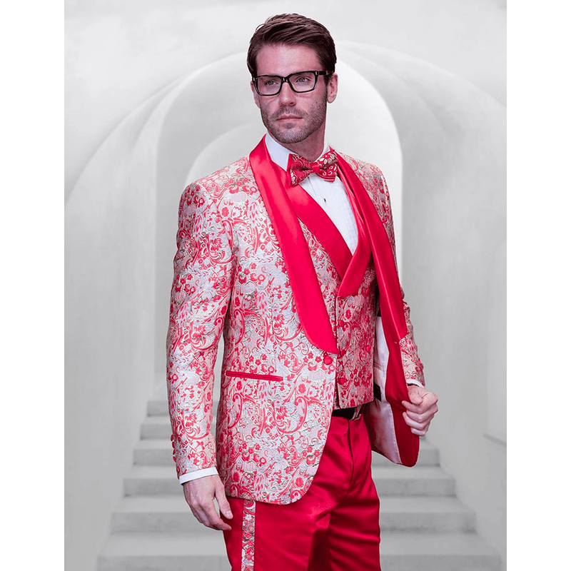 Red and Gold Tuxedo - Prom Suit — Mens Suits & Blazers