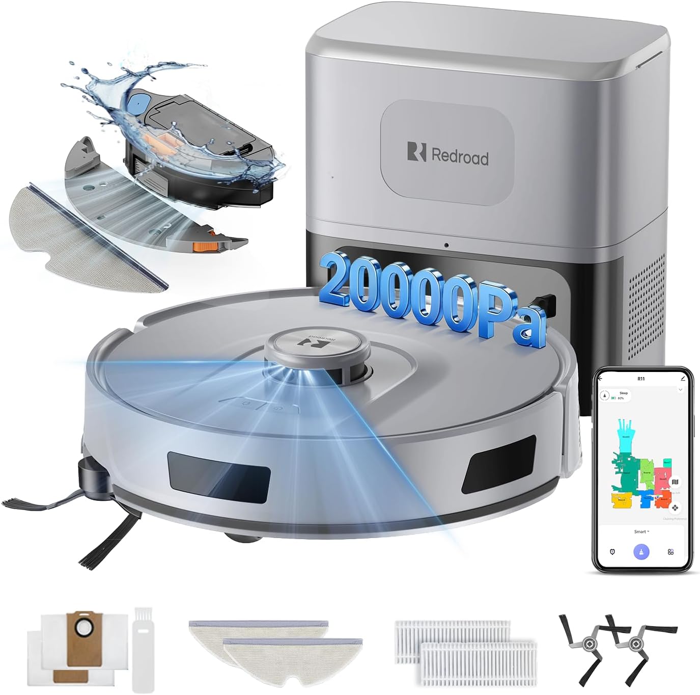 Aspirateur Robot Redroad R11 avec Puissance d'Aspiration de 20 000Pa — Robot aspirateur