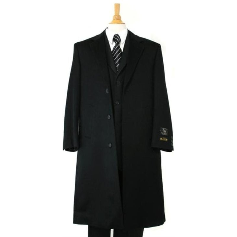 Manteau Long en Cachemire pour Hommes - Manteau de Costume Noir — Veste d'hiver Hommes