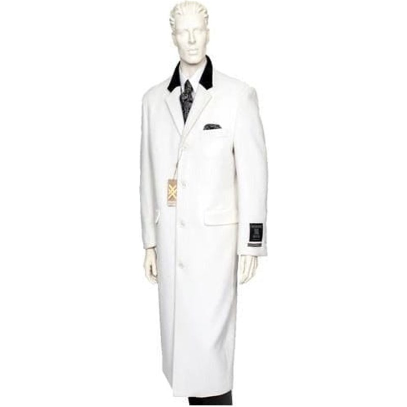Pardessus pour hommes - Pardessus pour hommes Laine longue - Pardessus pour hommes-Chesterfield Laine et cachemire Pleine Longueur Pardessus Blanc d'hiver — Ves