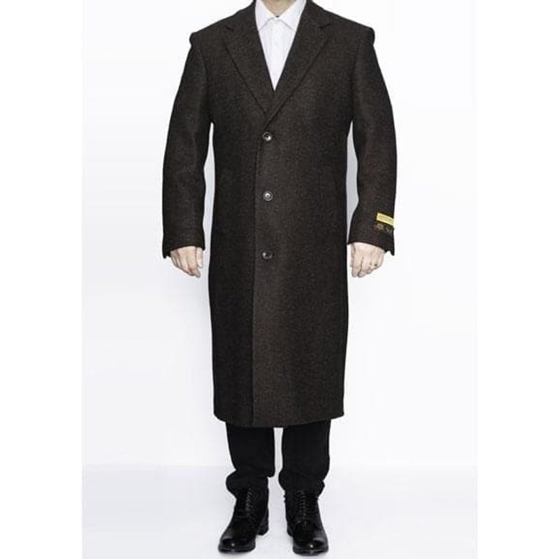 Manteau Long en Laine pour Homme AlbertoNardoniStore en Brun — Veste d'hiver Hommes