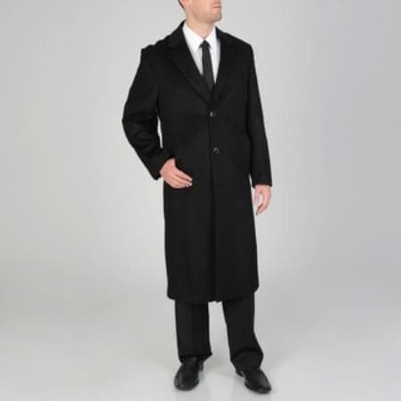 Manteau d'Hiver pour Hommes 'Harvard' en Cachemire Noir — Veste d'hiver Hommes