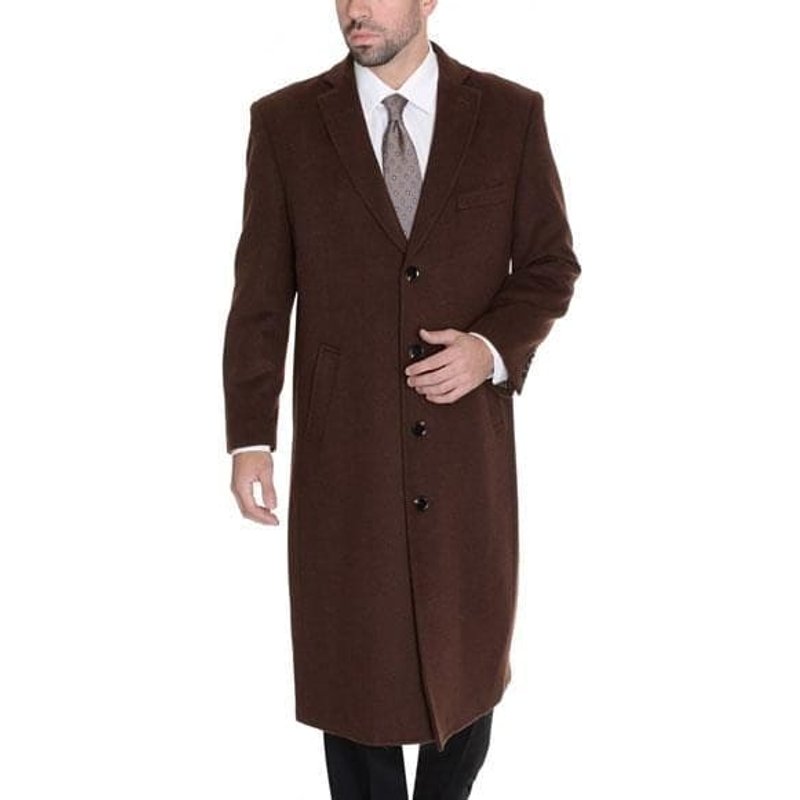 Manteau Long en Laine pour Hommes AlbertoNardoniStore avec 4 Boutons — Veste d'hiver Hommes