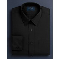 Chemise de Ville Classique pour Hommes en Coton 100% à Col Écarté