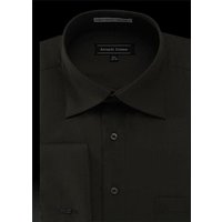 Chemise de nœud de soie noir à un bouton pour hommes