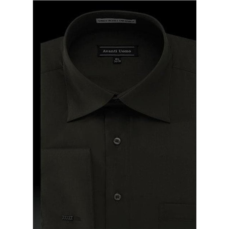 Chemise de nœud de soie noir à un bouton pour hommes — Chemises habillées pour hommes