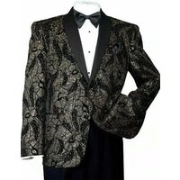 Blazer noir/or en polyester Slim Fit pour homme — Costumes et vestons pour hommes