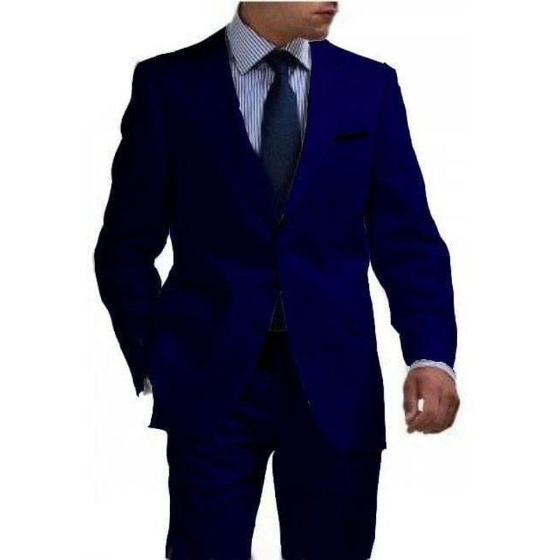 Ensemble en lin de grande taille et en gros lin pour hommes - costume en lin de marine — Costumes et vestons pour hommes