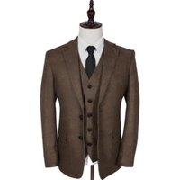 1930s Fashion Tweed Herringbone Pattern Modern Fit Suit