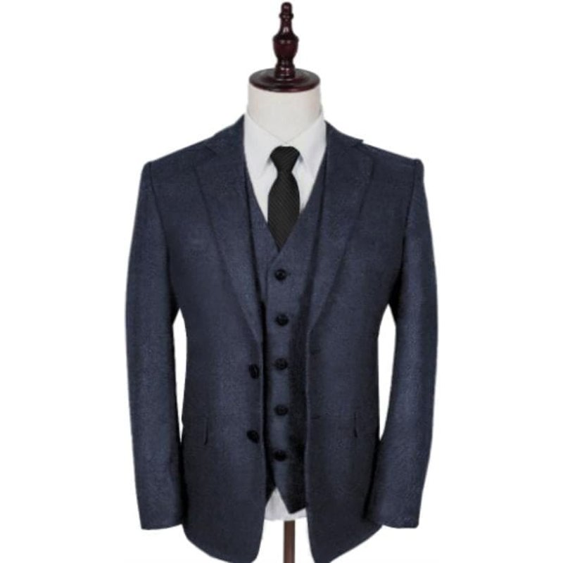 Costume pour homme en tweed herringbone des années 1930 - Gris — Costumes et vestons pour hommes