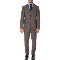 1930s Fashion Gray Tweed Herringbone Double Breasted Suit
